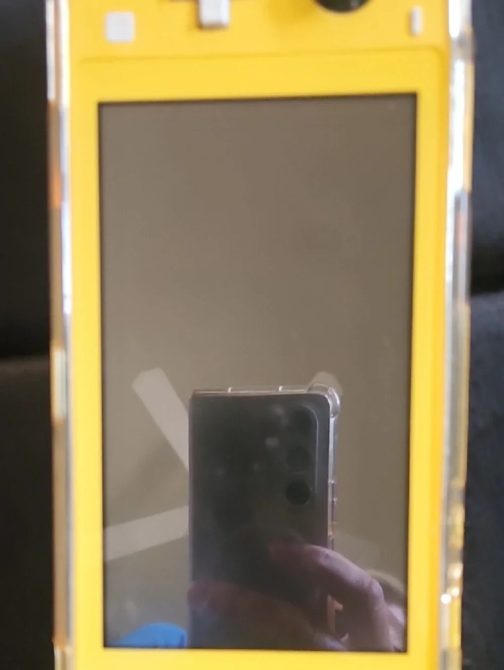 Nintendo Switch Yellow Handheld Gaming Console with Clear Case